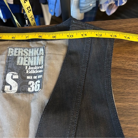 ❤️ Bershka Selvedge Denim Vest Men’s Small - Picture 8 of 10